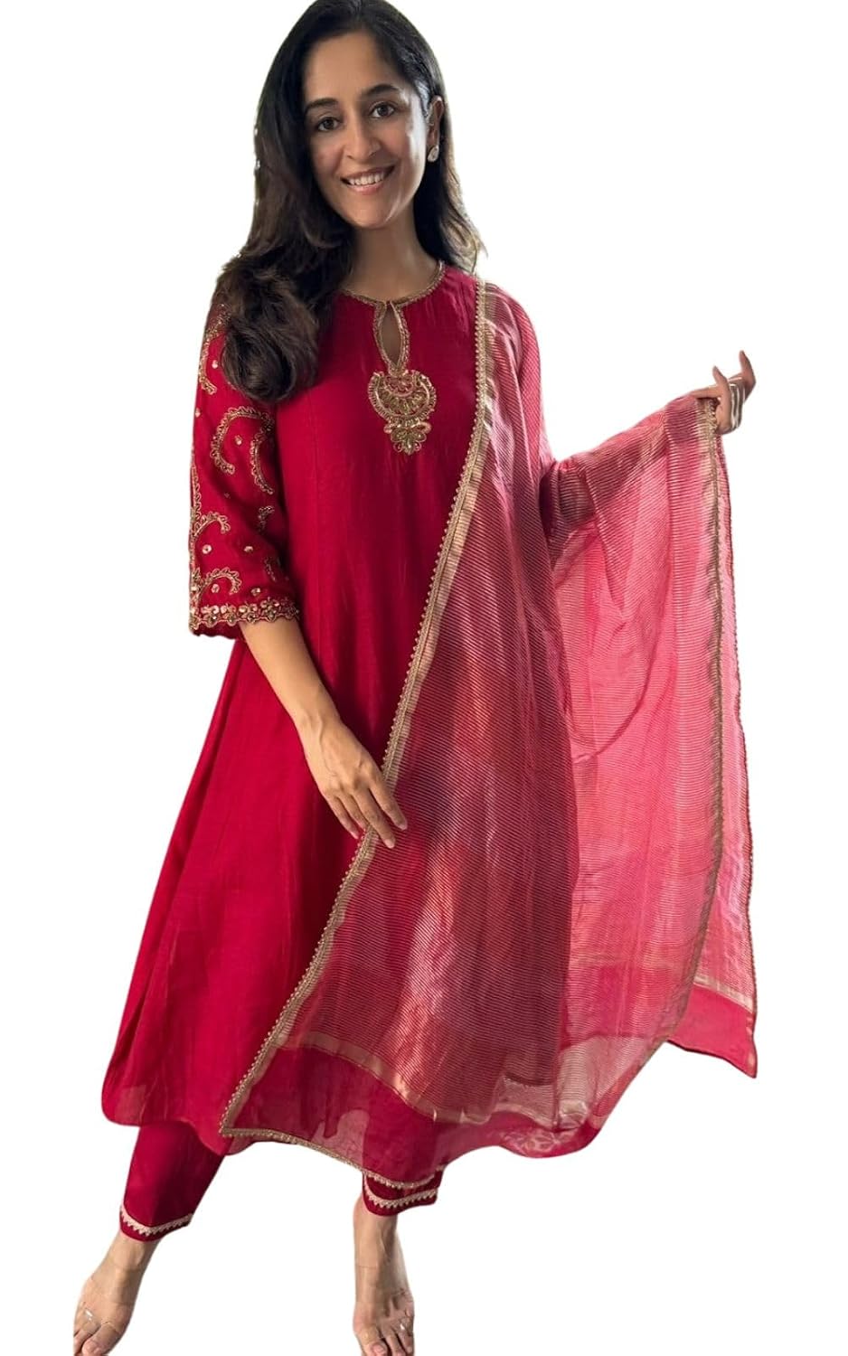 KESUDI Kurta Set with Dupatta Embroidery Ethnic Dress Party Outfit Latest Kurti Pant Dupatta Festive Traditional Cotton An... - Review, Price and Buying Guide