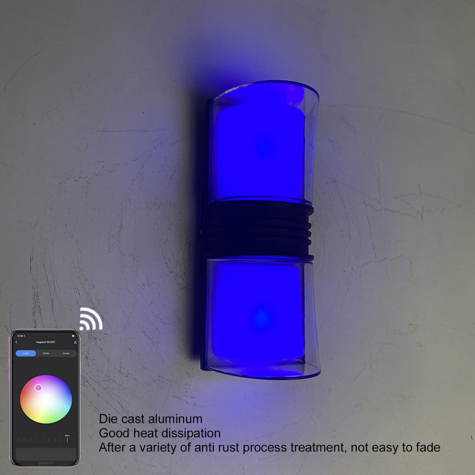 Hyuduo Lampada da Parete LED Smart, Applique WiFi Bluetooth RGBW