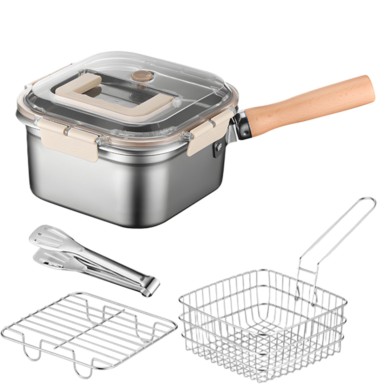 Friteuse Pfannenset | Portable Friteuse Bratpfanne Set,Ausrüstung Für Outdoor-Kochen Garten Grill Picknick Freunde Sammlungen Familienfeiern