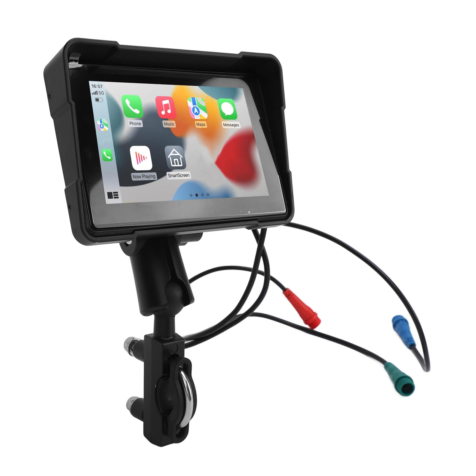 Generic Écran GPS de Moto, Navigateur de Moto, Haute sensibilité, Projection sans Fil de 5 Pouces, Double Caméra, écran Tactile IPS pour Moto (avec Un Appareil Photo)