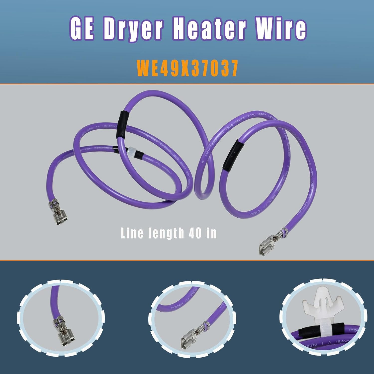 WE49X37037 Dryer Heater Wire Replacement for OEM GE & Hotpoint - Compatible with WE49X32946, PD00084037, AP7217217 Heating Element Repair Kit
