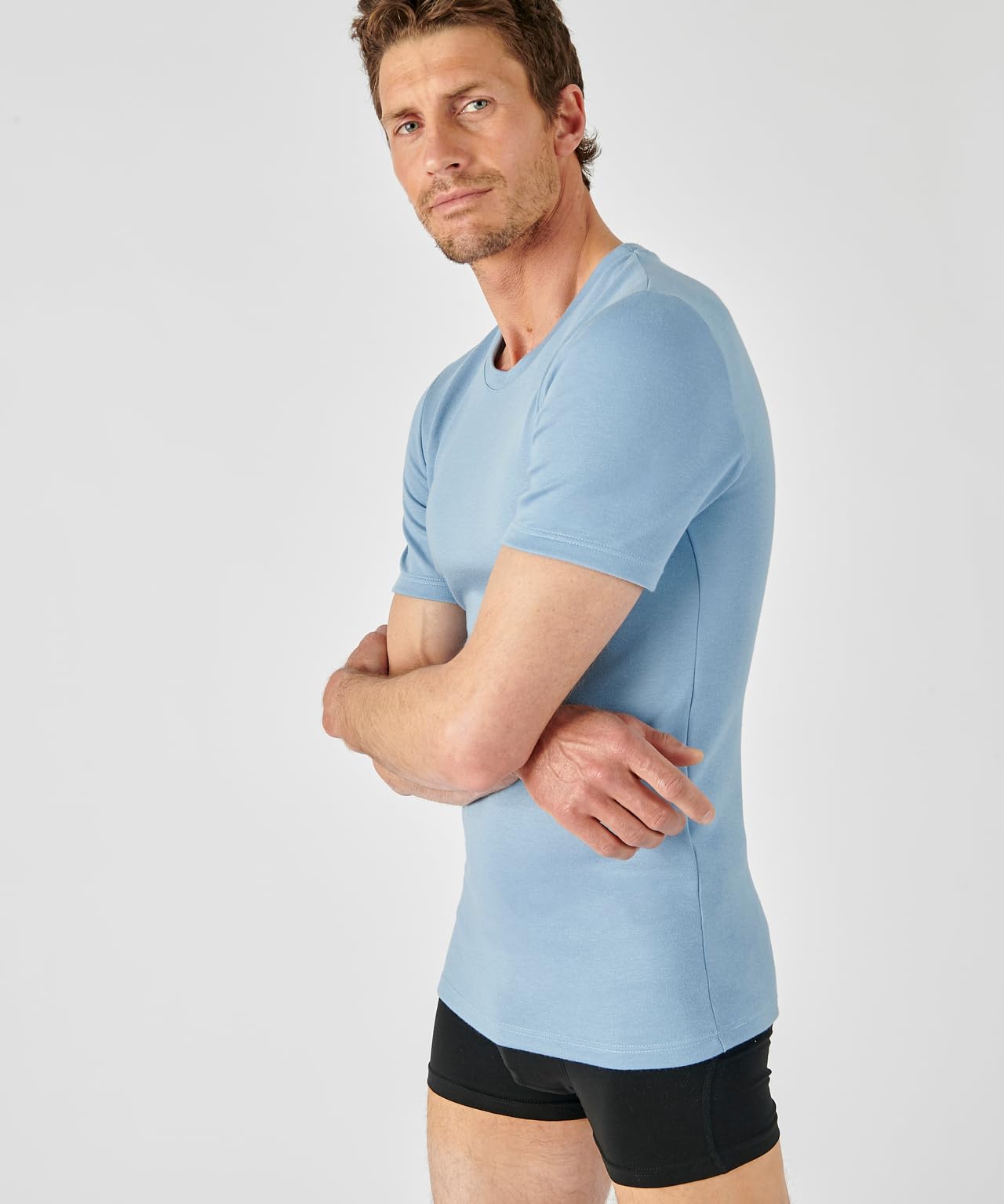 Damart T-Shirt Double Face Col Rond Thermolactyl Homme Bleu (110-117) XL