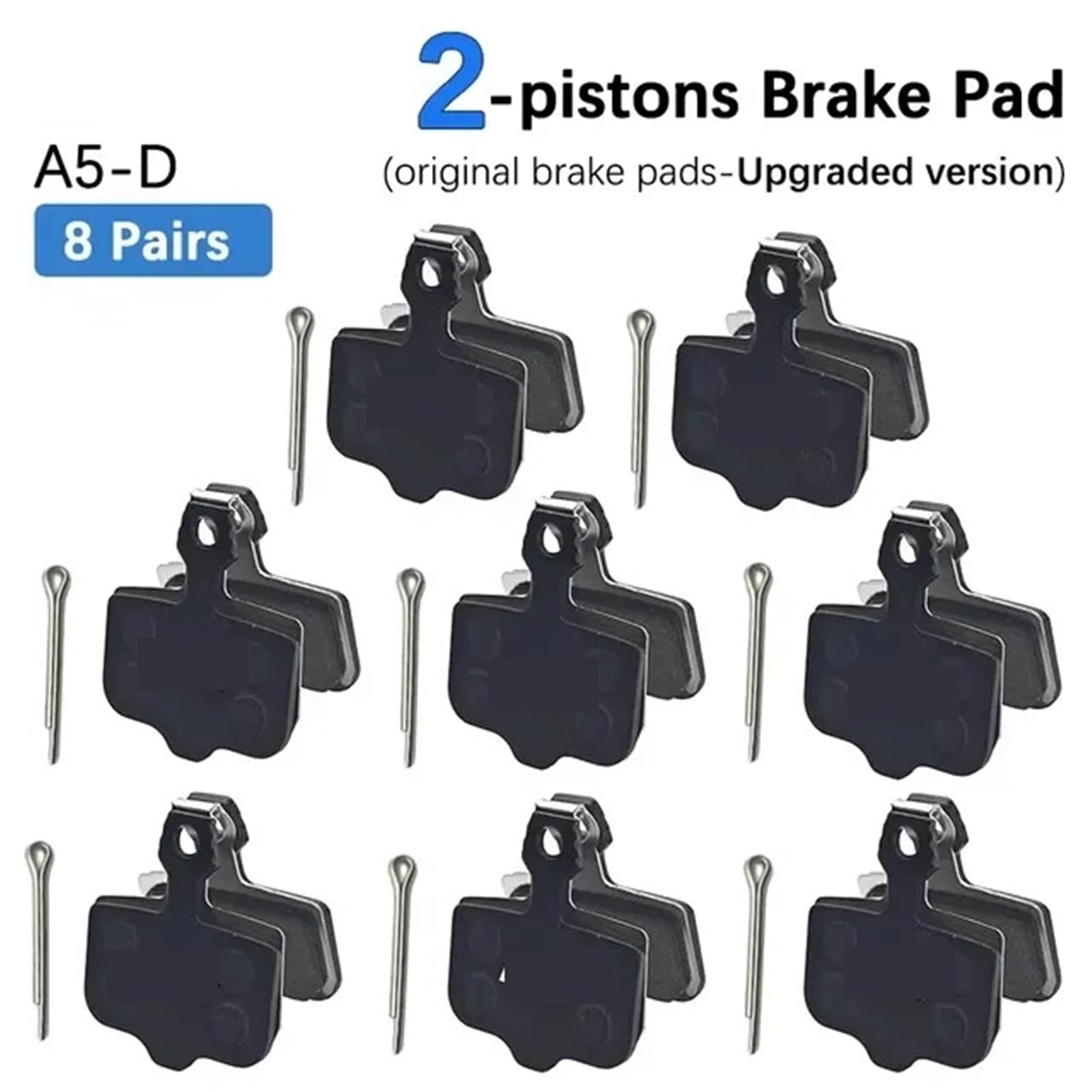 Pastillas de freno disco hidráulicas cerámicas Y-5 A5-D 2/4 pistones para bicicletas eléctricas montaña y scooter(2-pistons 8 Pairs)