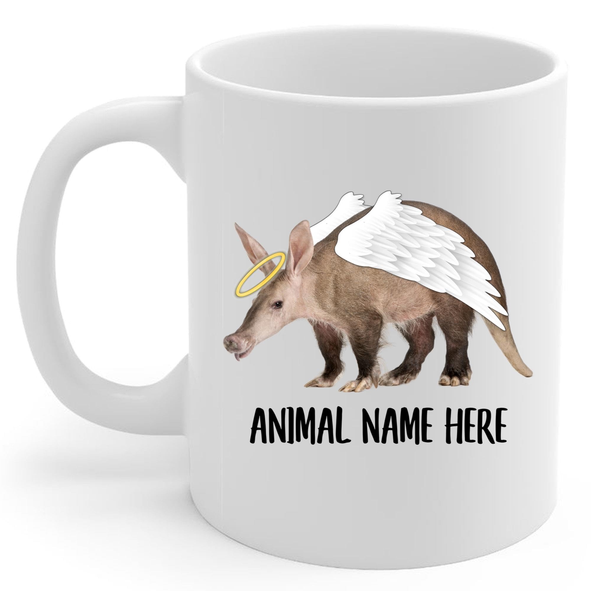 Amazon.com: Personalized Gray Aardvark Angel Wings Memorial Coffee Mug -  Sympathy Gifts for Animal Lovers White Cup 11 oz : Home & Kitchen