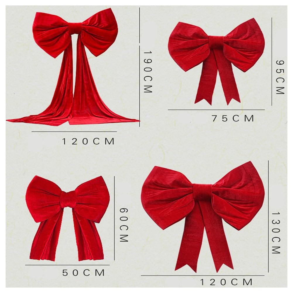 Extra Große Schleife Riesen Dekoschleife Rote Riesenschleife Weihnachten Samtschleifen DIY Deko Schleifen für Weihnachtsbaum Hochzeit Geburtstag Party Tür und Wand Auto Extra Groß Schleife Set