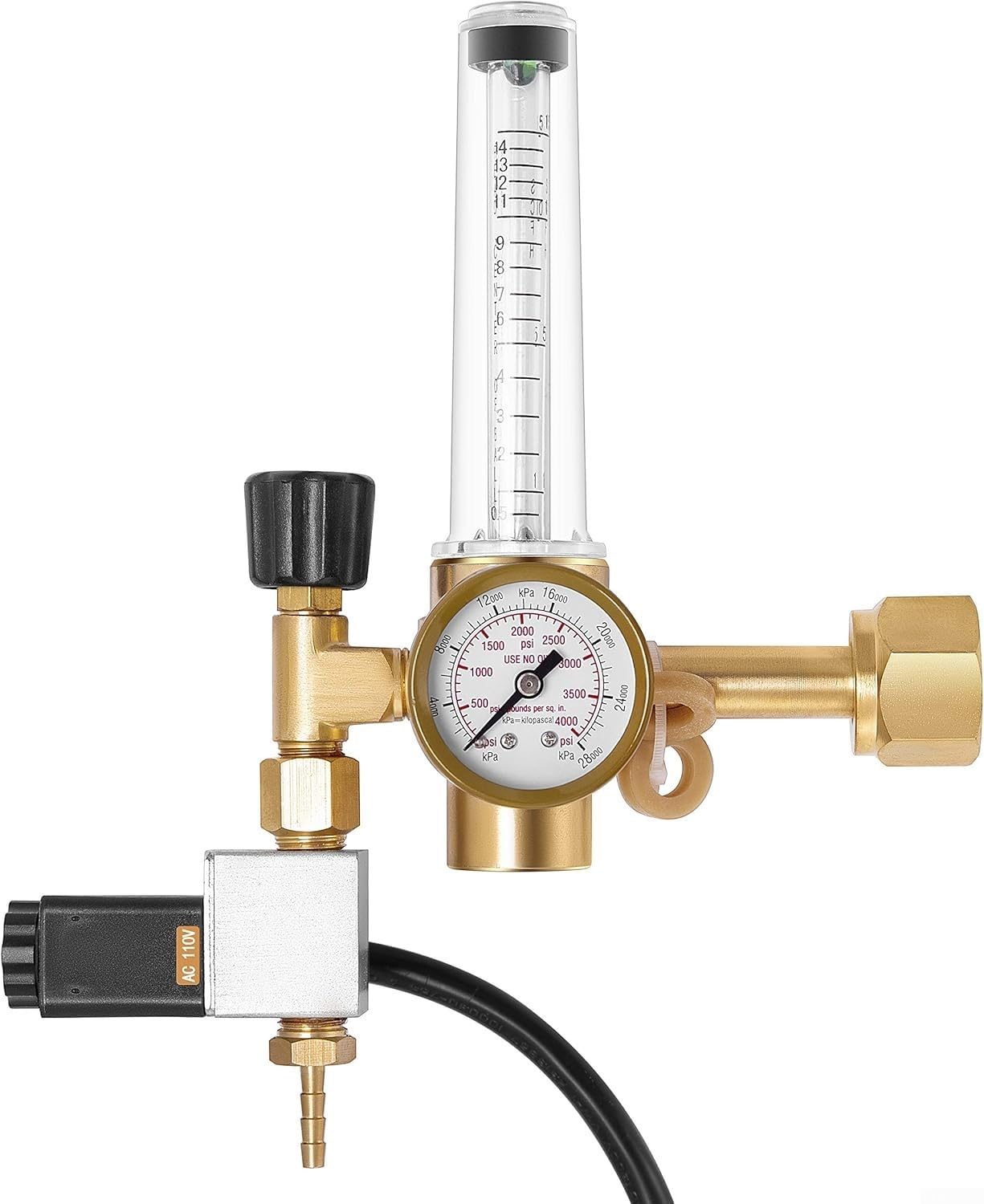 Régulateur Laiton avec Électrovanne et Débitmètre Régulateur