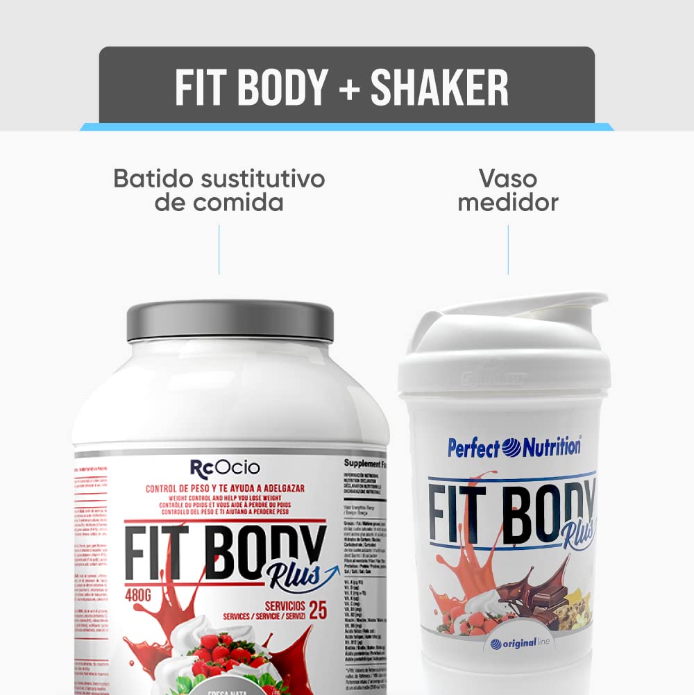 Batido Sustitutivo de Comida Pack con Vaso mezclado | Sustituto Alimenticio Dietetico alto en Proteinas | Ayuda para perder Peso | Chocolate - Vainilla - Fresa | Saciante para hombre y mujer