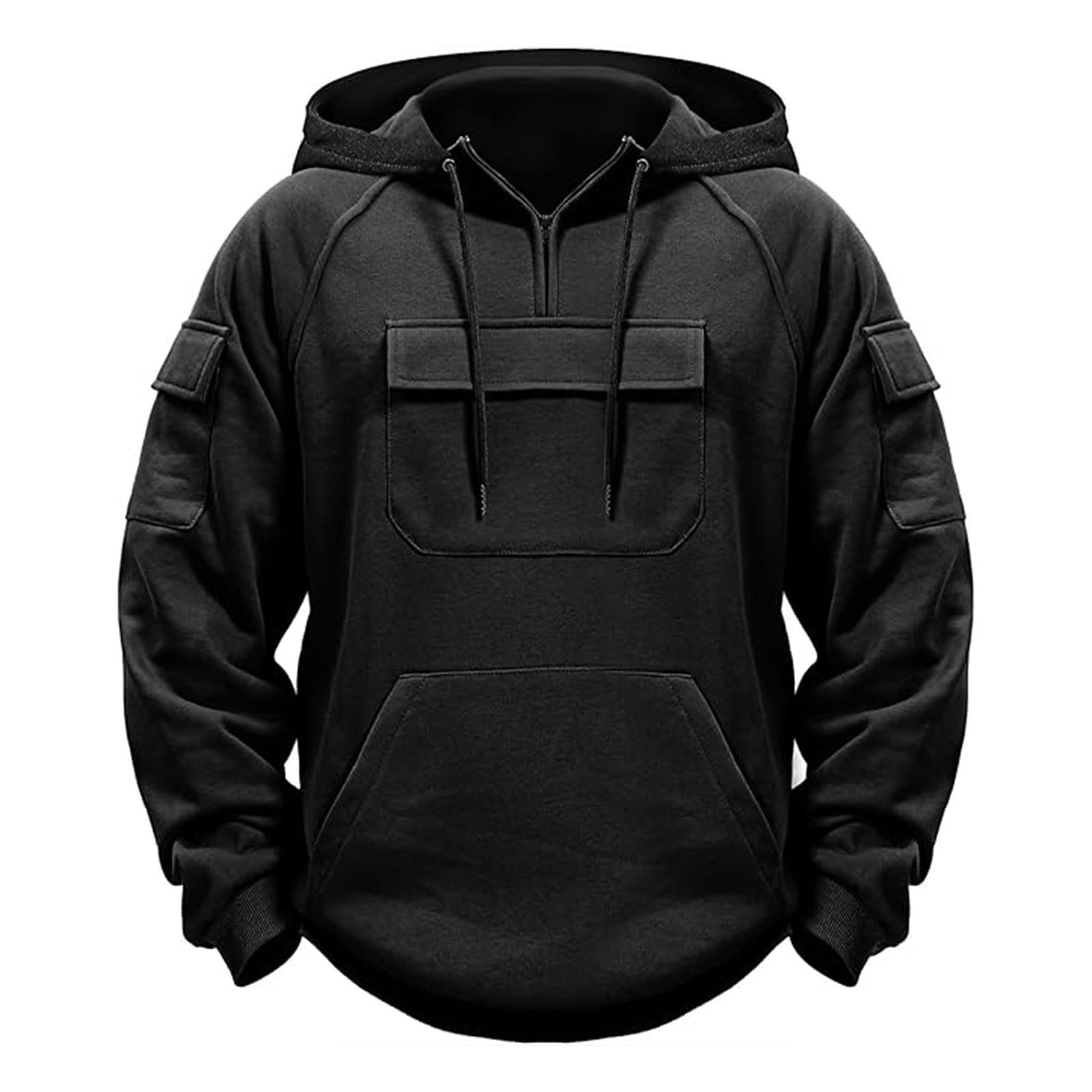 Générique Pull à Capuche pour Hommes-Sweat à Capuche Homme avec Fermeture éclair vêtement Travail Poche Kangourou Pull décontracté Coupe Moderne