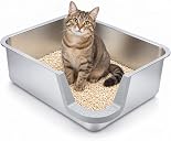 Low Entry Stainless Steel Cat Litter Box, 17.5" L x 13.6" W x 6" H