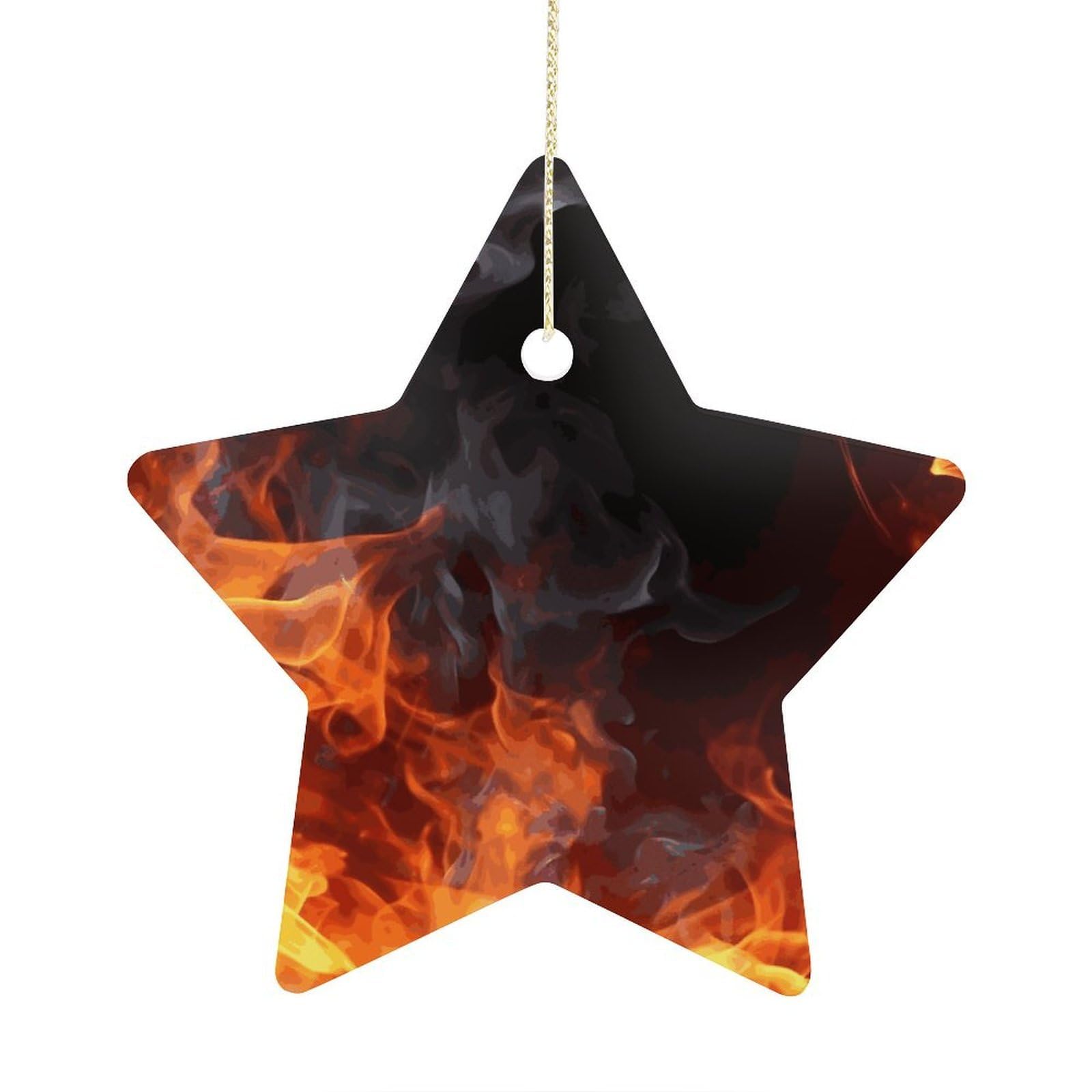 Fodpand Women's Style Fire Flame Smoke Ornament With String, Keepsake Hanging Decorations,Ceramic Ornaments For Men Indoor Home Holiday Party Gifts