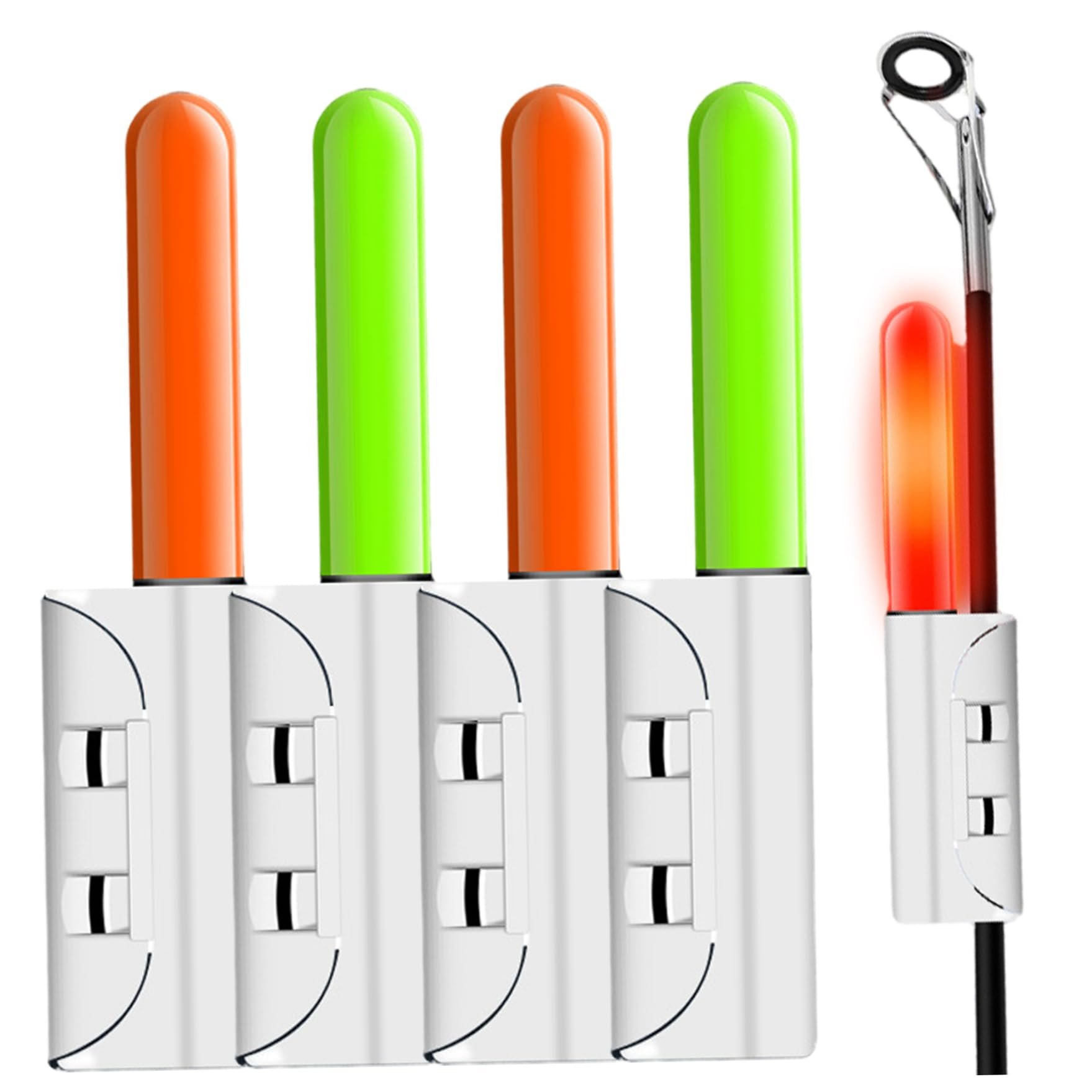Caña de pescar de noche accesorios con luces de punta clip de plástico impermeable 4PCS 7