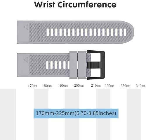 Vista 81 de NotoCity Compatible Fenix Band 26mm Width Soft Silicone Watch Strap for Fenix 5X Plus, 6X, 6X Pro, 3, 3 HR, Descent MK1, D2 Delta PX, D2 Charlie, 8