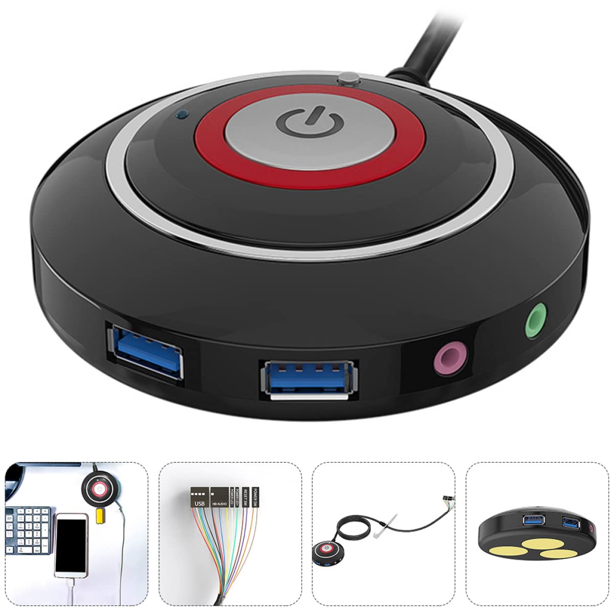3 Pezzi Pulsante Di Accensione/spegnimento Usb Pulsante Di Reset Di Ricambio Per Case Del Computer Connettori Facili Da 3 5 Mm Per Scheda Madre