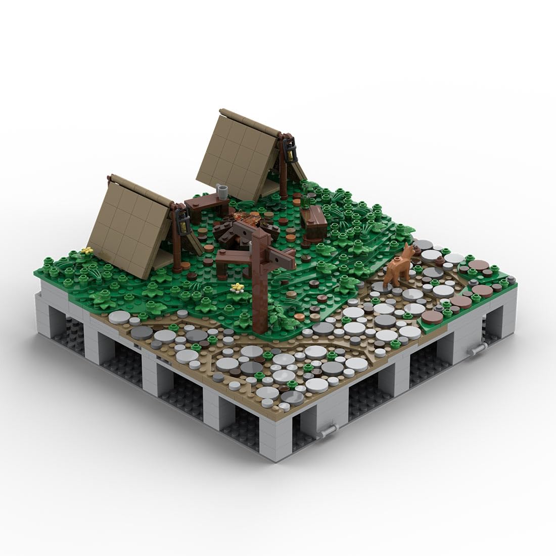 Burg Hohengeroldseck model z klocków zaciskowych, historyczny model zamku z 62 modułów, rozszerzenie krajobrazu, prezent dla miłośników historii i kolekcjonerów zamków, 823 części