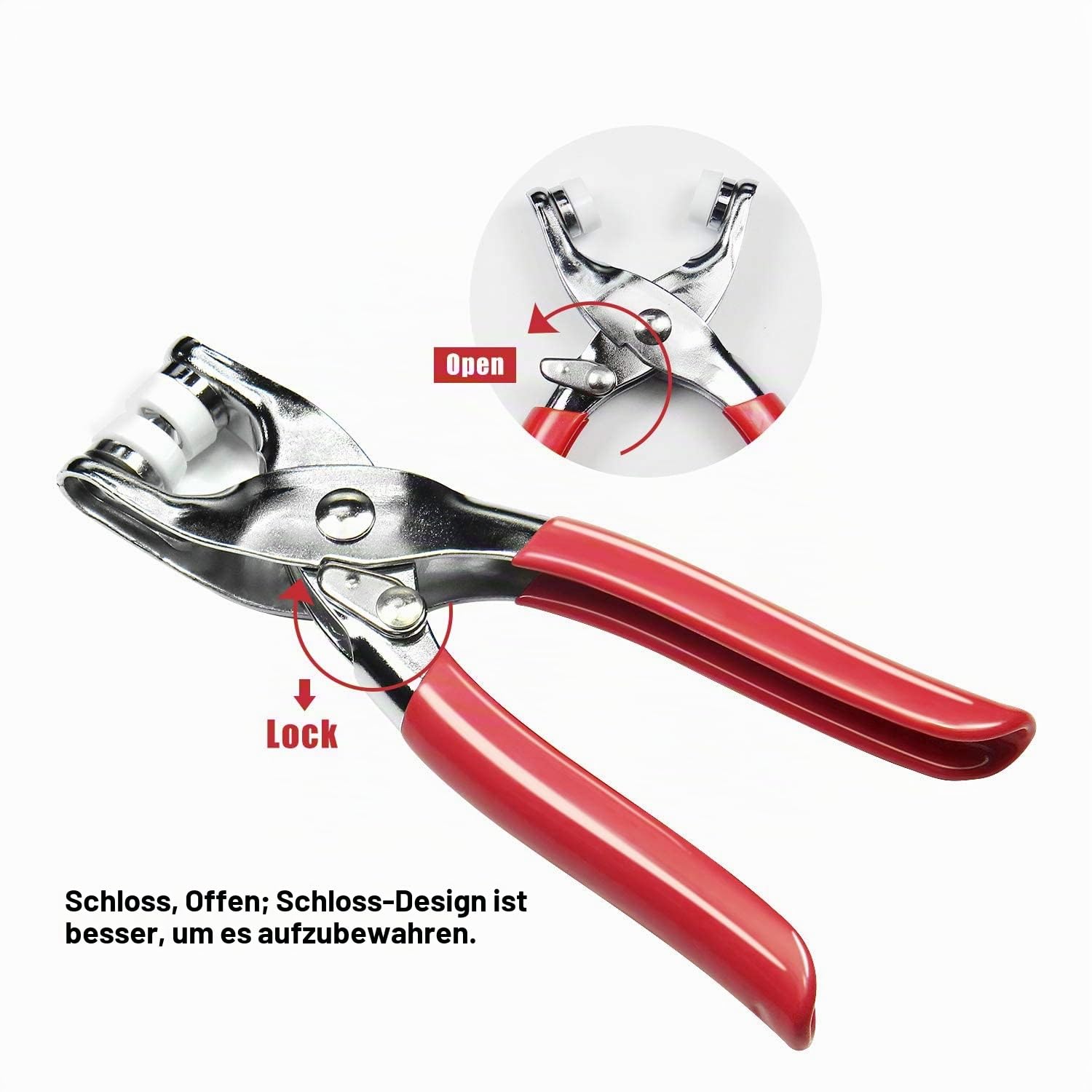 Druckknöpfe mit Zange, Metall Druckknopf Set mit Feste Knöpfe Werkzeug, Druckknöpfe Ohne Nähen 200sets für DIY Basteln Kinderbekleidung,Kleidung Taschen, Handgemaakt, 9.5 mm, 10 Farben