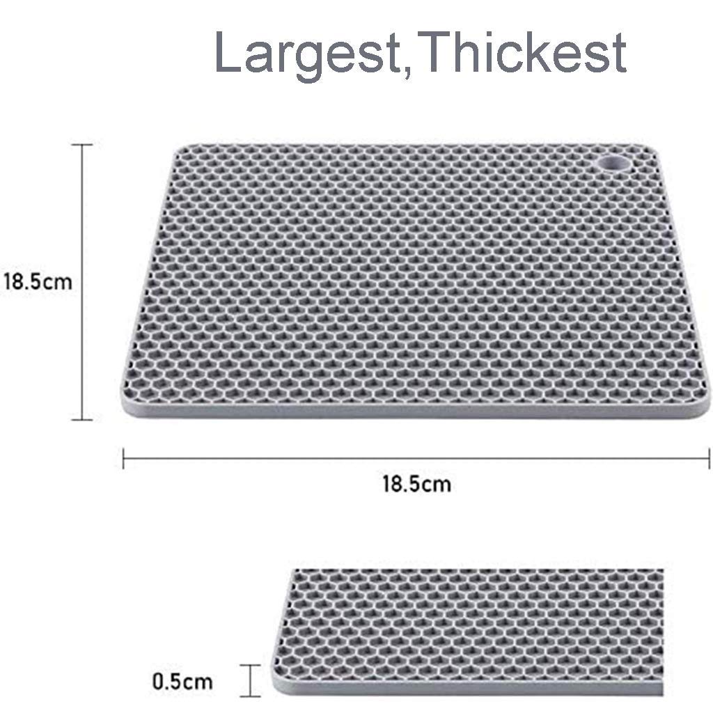 Tapis de Table de Mariage Western, Tapis de Table en Nid d'abeille en Silicone antidérapant Anti-Brûlures pour la Décoration Sets de Table de Fête de Noël Ensemble de 6, Gris X6