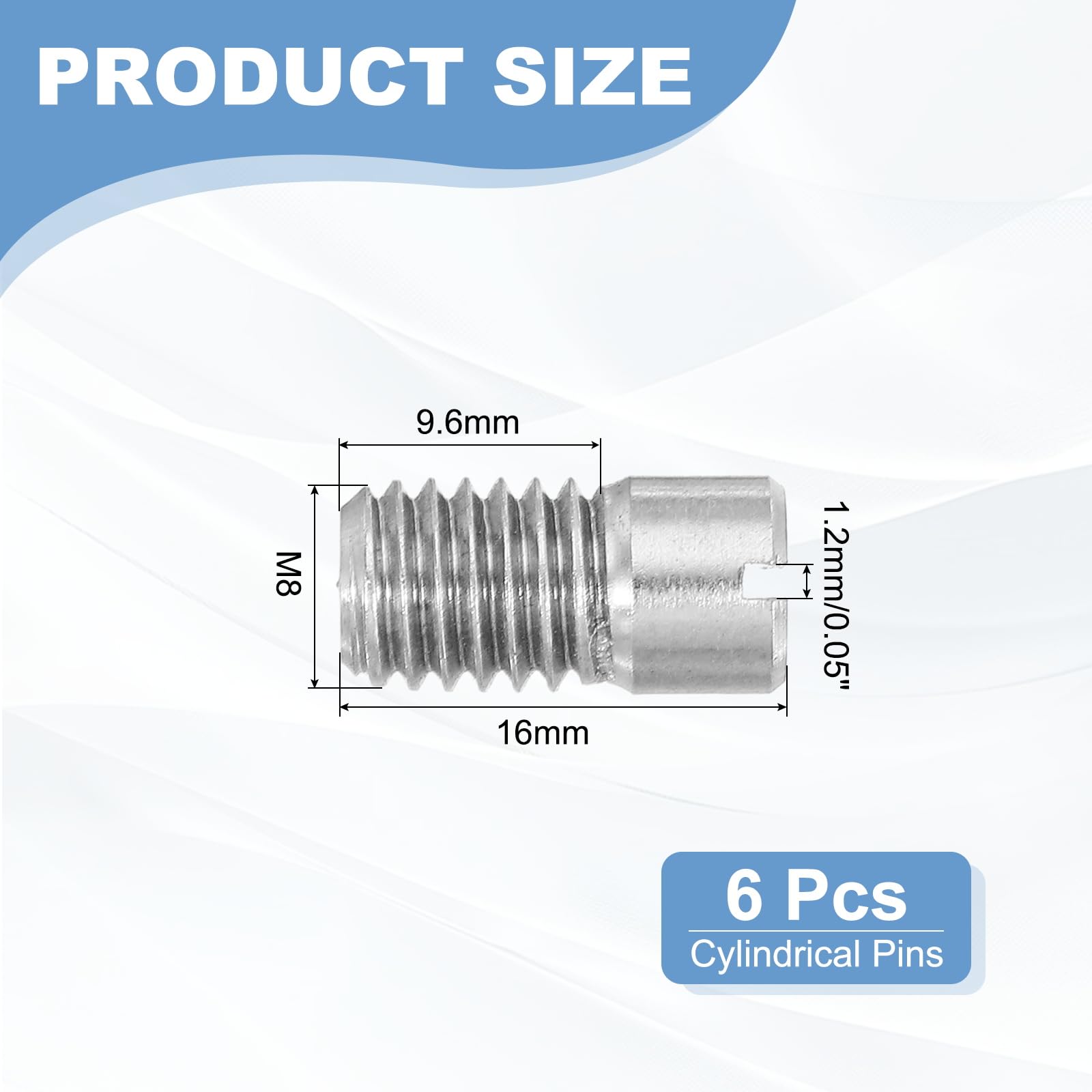 PATIKIL M8 x 16mm Slotted Cylindrical Pin - Image 2