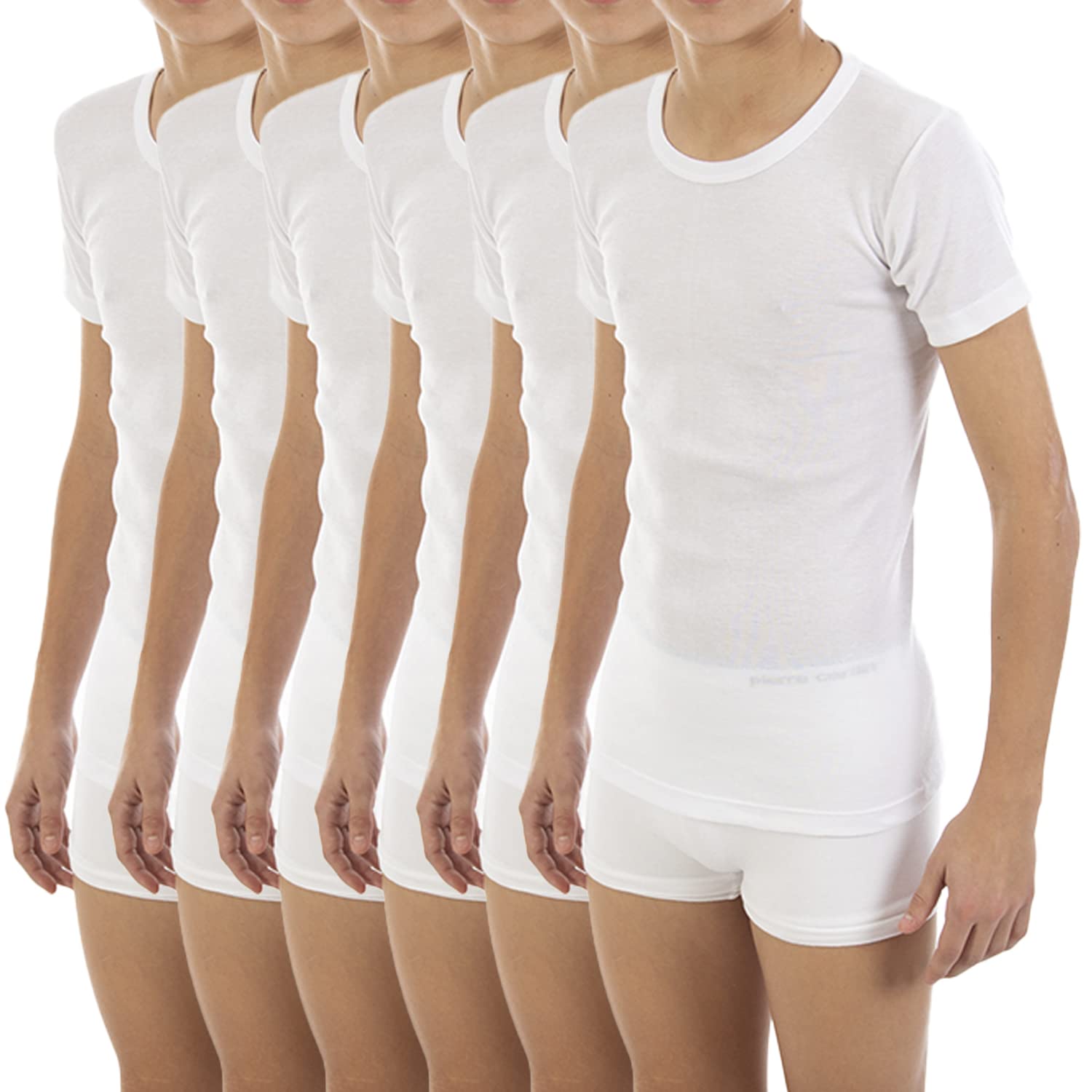 Multipack Maglietta interna da bambino LCT371, a maniche corte e collo rotondo. Collezione Cool Cotton., bianco, 6 Anni