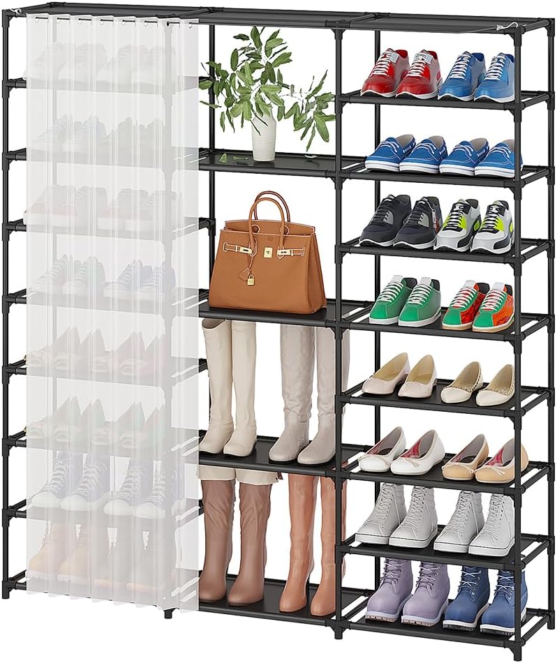 Buzowruil 9 Tiers Large 3 Columns Shoe Rack Shoe Storage