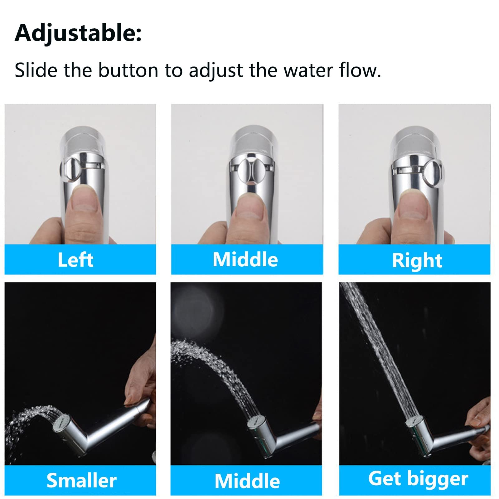 Rociador de Bidé de Mano Pulverizador Ajustable Cabezal Ducha Bidet Sprayer Grifo Bidet Portatil para WC Kit Ducha de Lavabo para Limpiar Inodoros Baño de Mascotas Higiene Personal