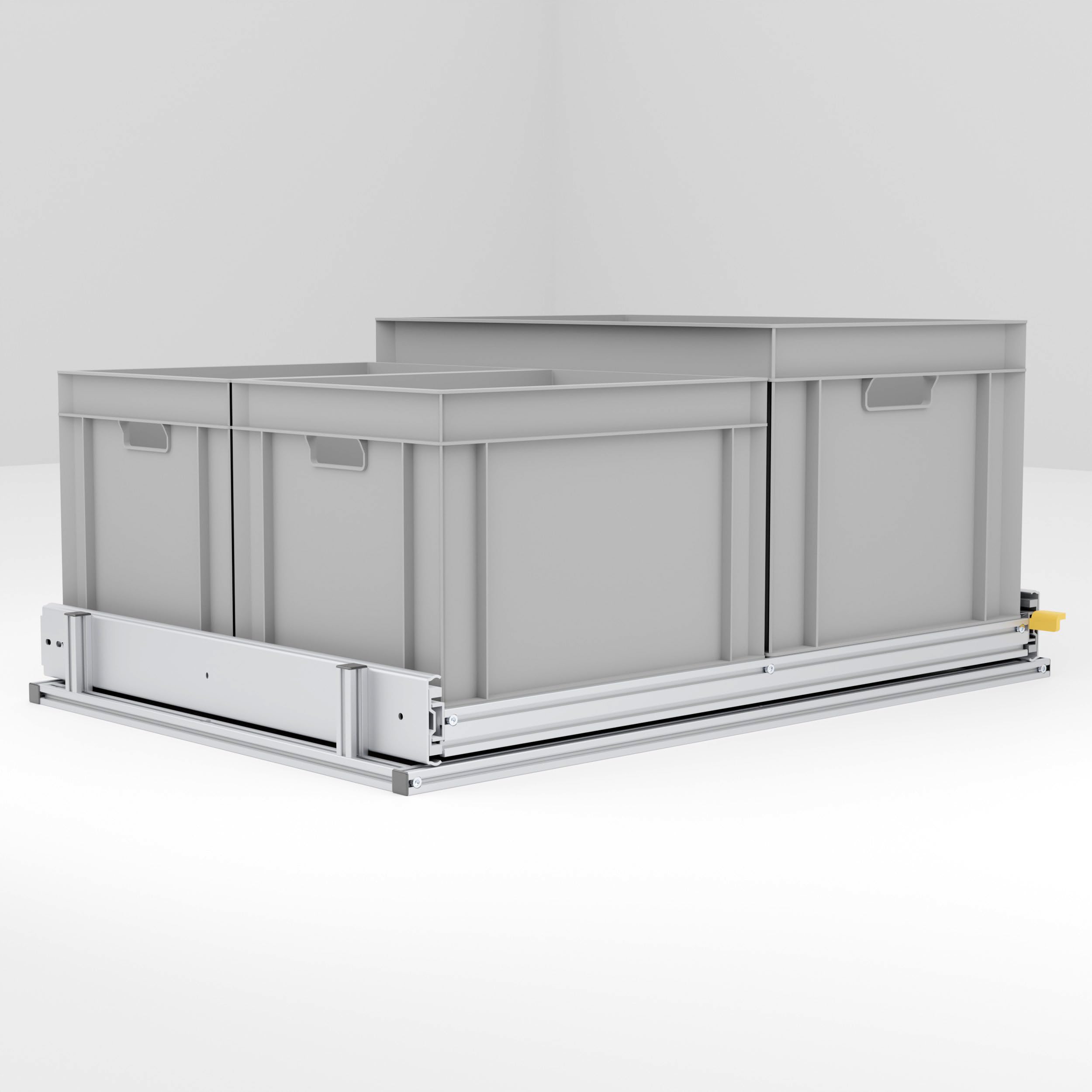 Auszugssystem für den Camper Ausbau, extra kurz und breit, Belastung 220kg, 60cm Tiefe, Eurobox (Breite: 80cm)