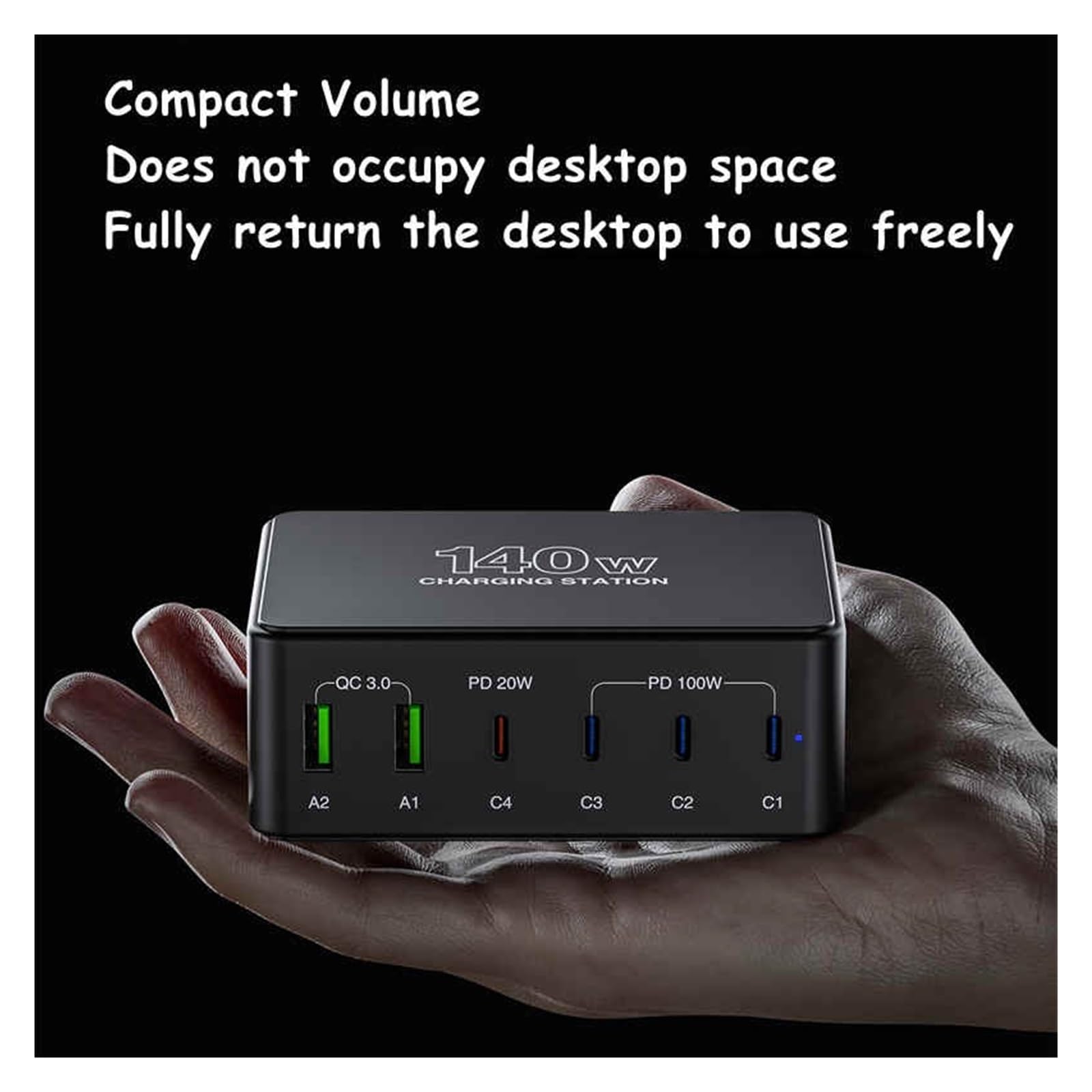 140W Universal 100W PD Cargador Rápido 6 Puertos USB QC3.0 Cargador De Carga For Computadora Portátil USB C Cargador Rápido
