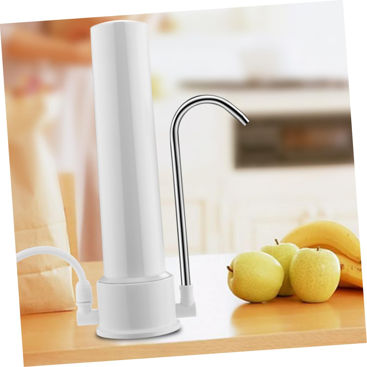 Filtro de Agua para Grifo de Encimera Blanco, Purificador Duradero Instalación Sencilla y Adaptadores Incluidos para Cocina Doméstica