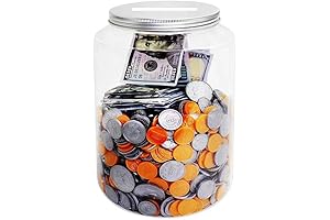Extra Large Clear Coin Bank with Slotted Lid