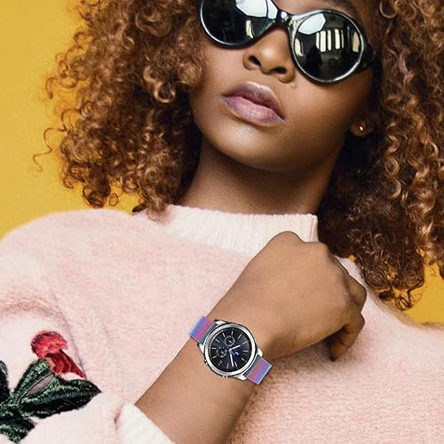 Miniatura 3 de Correas compatibles con Galaxy Watch de 1.812 pulgadas  Galaxy Watch 3 de 1.772 pulgadas, correa de repuesto de malla metálica de acero inoxidable