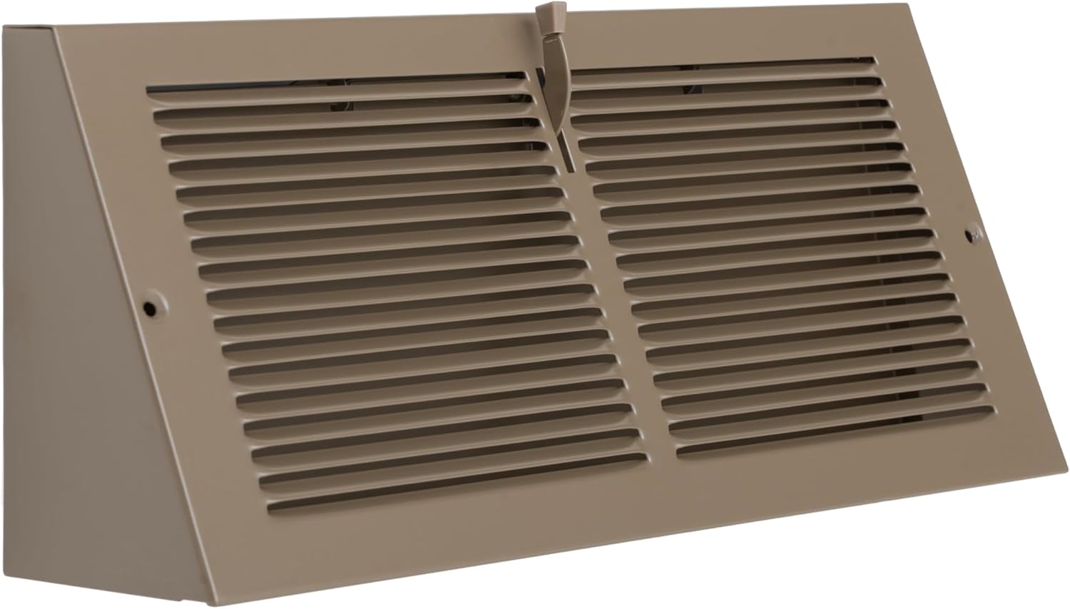 Fits 14x6 Duct Opening | Steel Triangular Baseboard Air Supply Grille with Damper by Handua| Air Register Vent Cover Grill | 3-13/16" Depth | Brown | Outer Dimensions: 15-3/4" x 6-5/8"