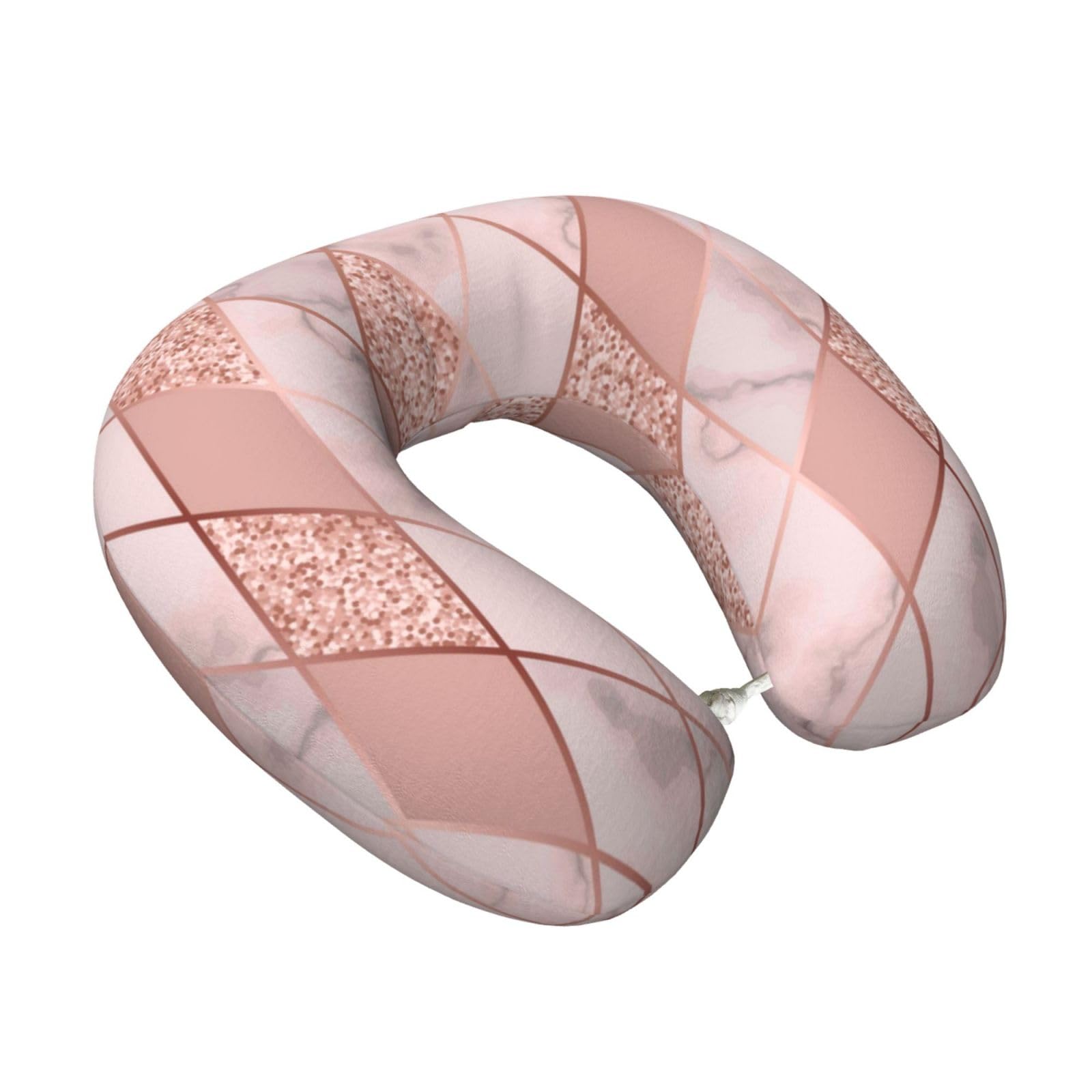 LKYMOH Marble Luxury Geometric, Travel Neck Pillow U-Shaped Memory Neck Support Soft Comfortable With Washable Cover For Airplane Car Traveling and Office