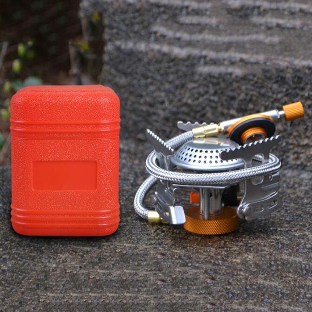 Réchaud de camping pliant en plein air Allumage électrique à économie d'énergie Kit de pique-nique portable pour la randonnée Pique-nique Trekking Réchauds de camping (Color : Silver, Size : 15 * 7.