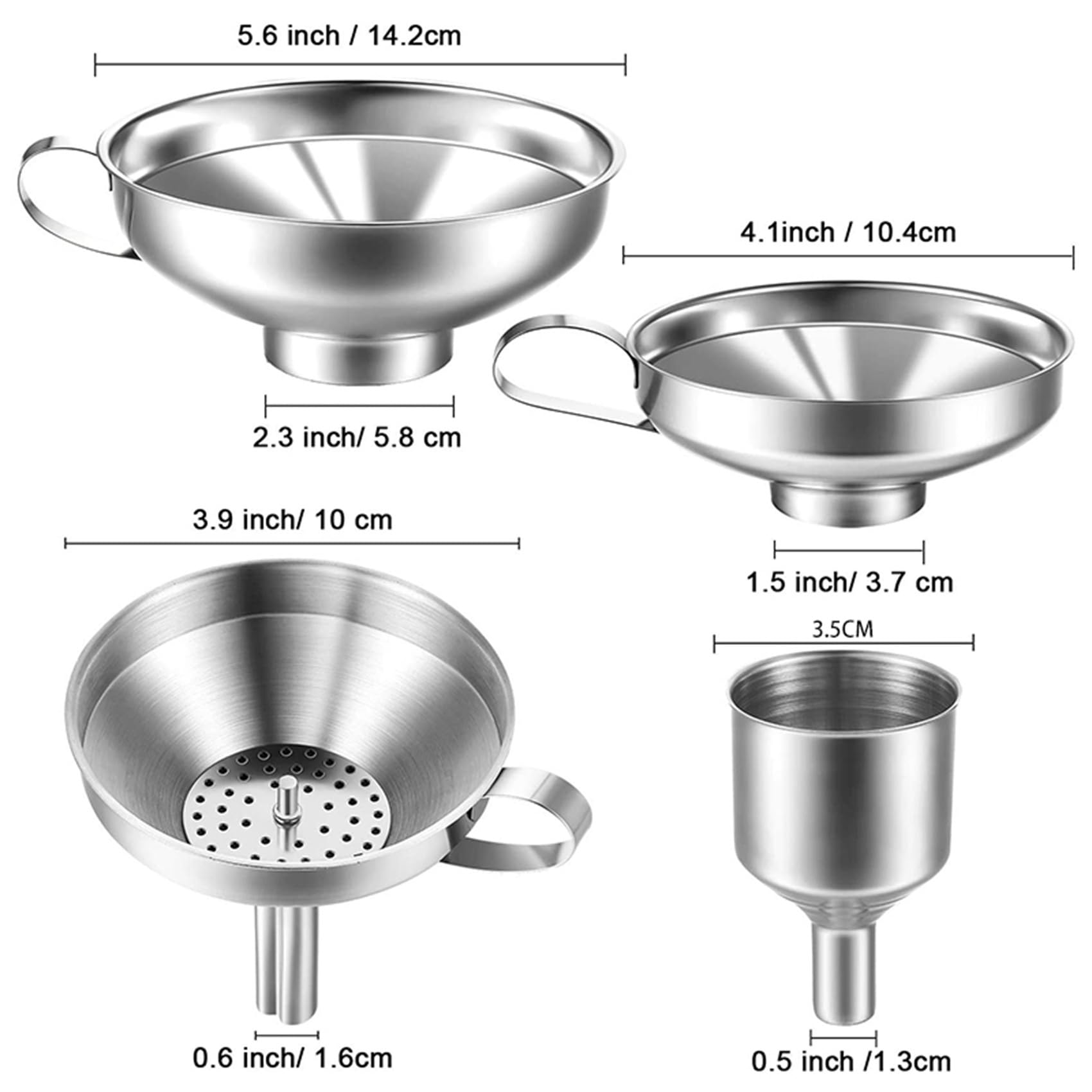 El Embudo de Cocina de Acero Inoxidable de 20 Paquetes Es Adecuado para Frasco de Condimento de Botella de Vidrio para Transferir LíQuido