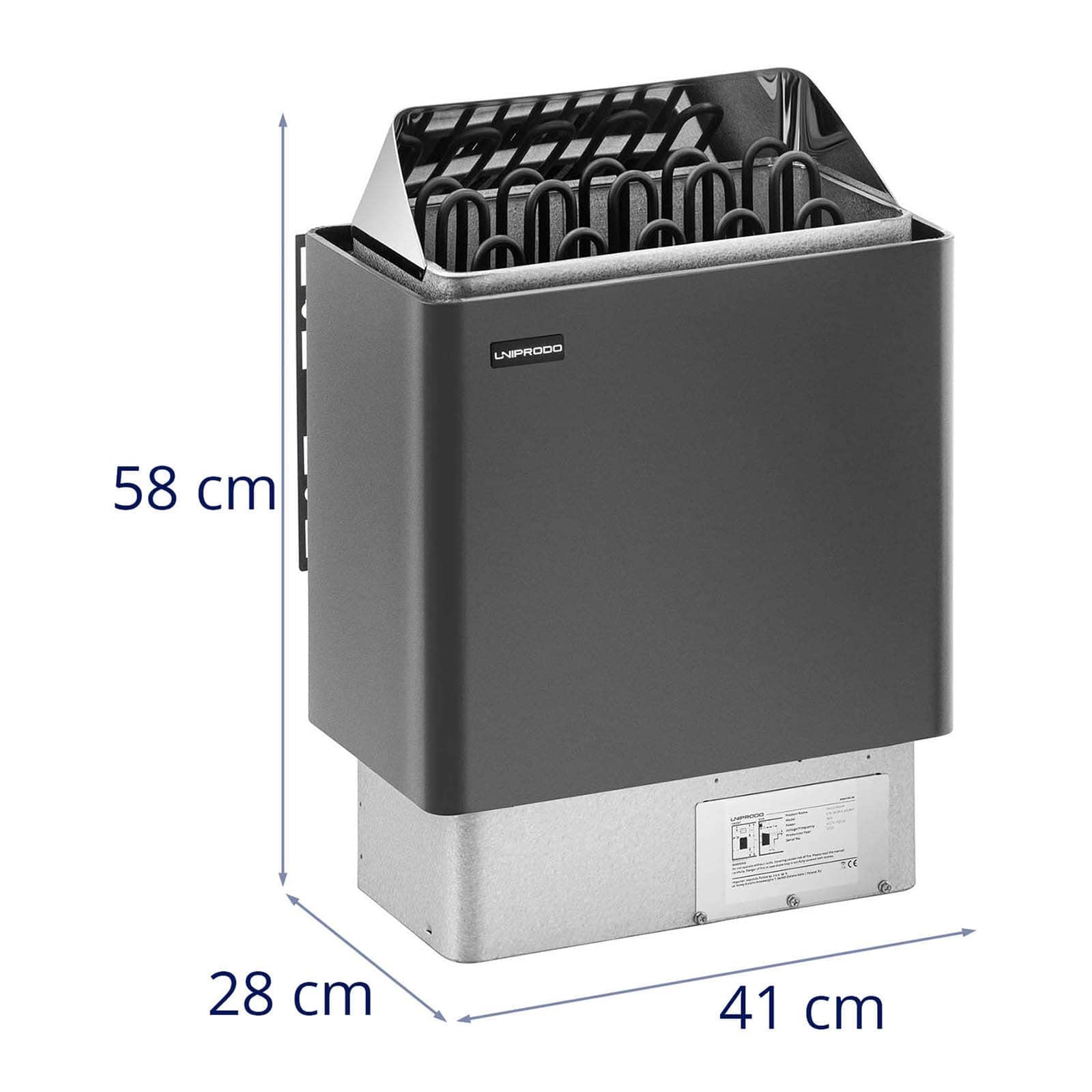 Horno De Sauna Estufa Eléctrica UNI_SAUNA_G9.0KW (Manejo sencillo, Para tamaño de sauna: 9 - 13 m³, 9 kW, De 30 a 110 °C)