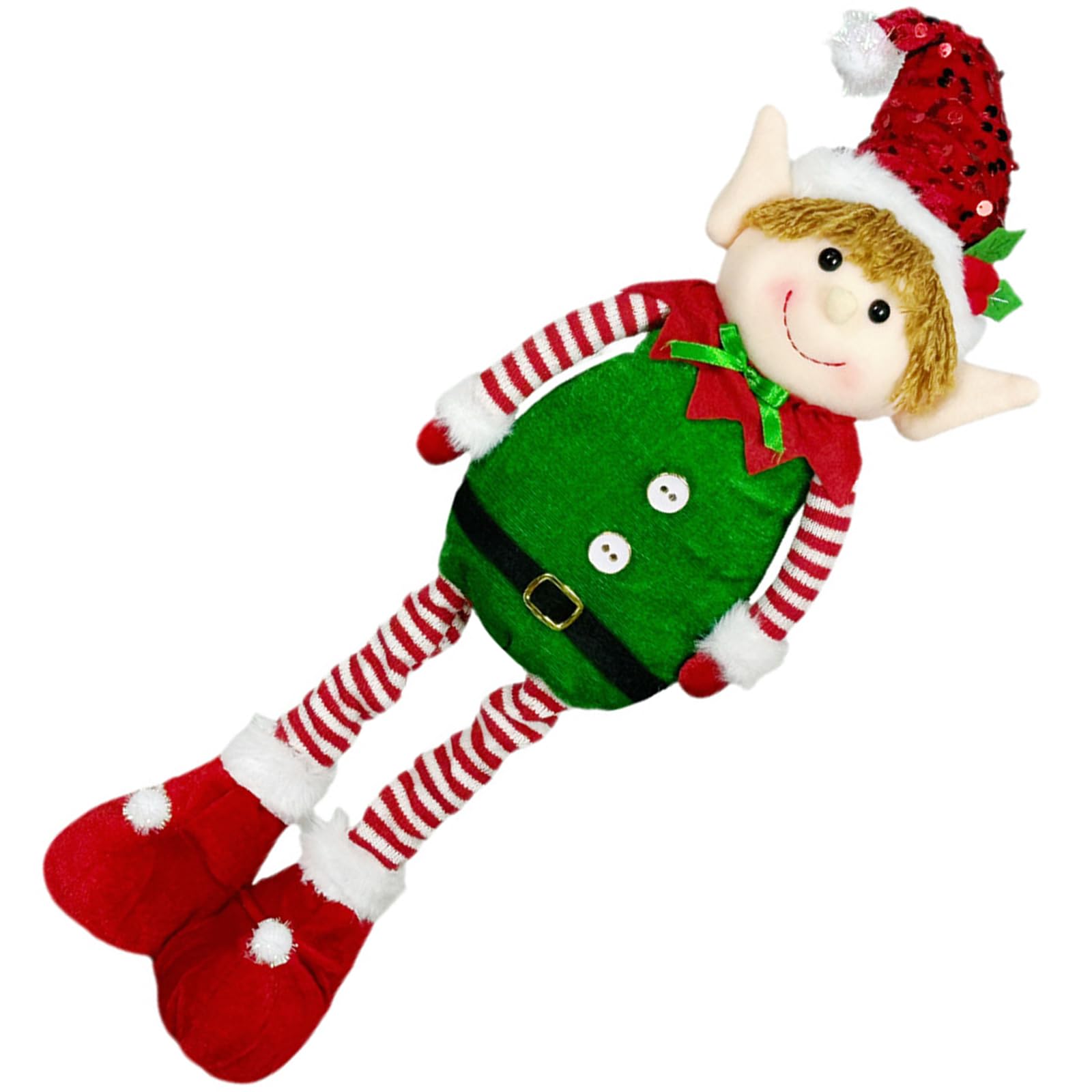 Kalttoy Stretchable Plush Doll Ornament Height Adjustable Telescoping Plush Figure Christmas Decoration for Living Room Bedroom Christmas Doll Decoration