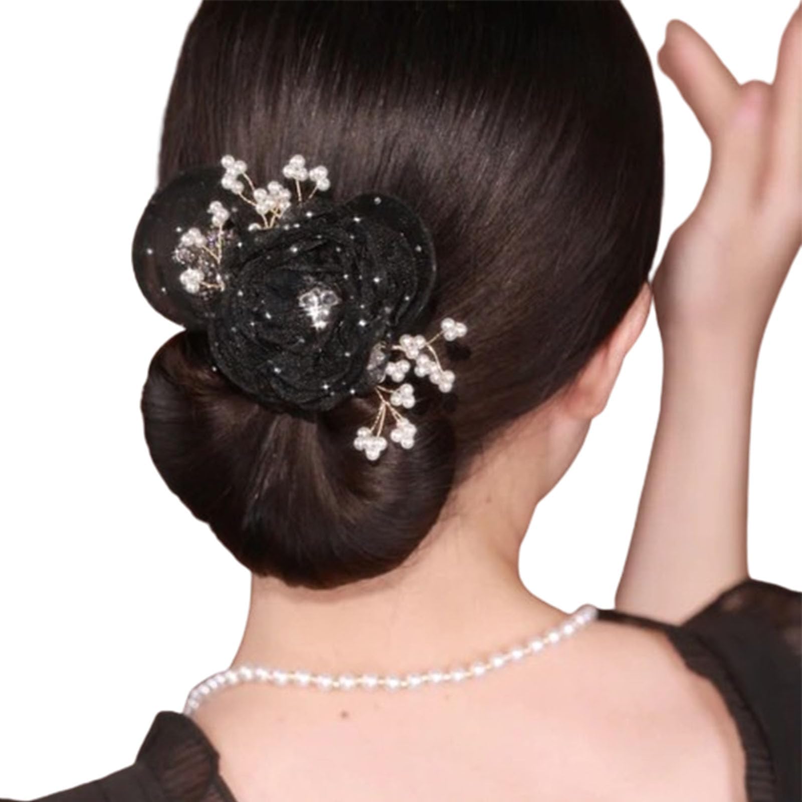 Ball Hair Clip, Hair Bun Roller, Flower Hair Bun Roller, Bun Roller for Hair, Lazy Hair Curler Deft Bun, Easy Fast Snap Roll Hair Tool (B)