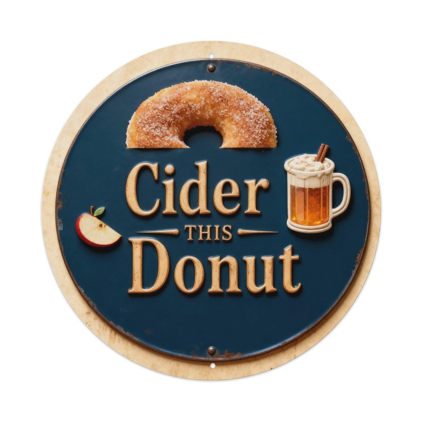Cider Donut Metal Tin Sign Plaque
