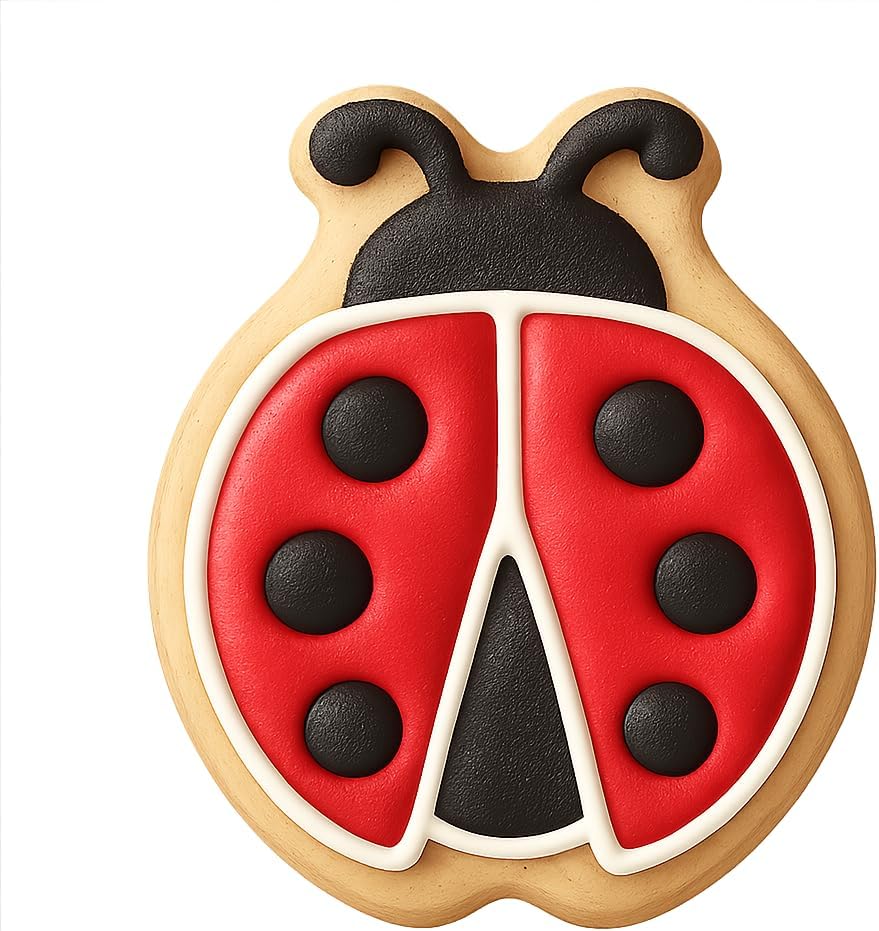 Spotted Ladybug Cookie Cutter & Stamp - 4x3.5 Fun Kitchen Baking image 4