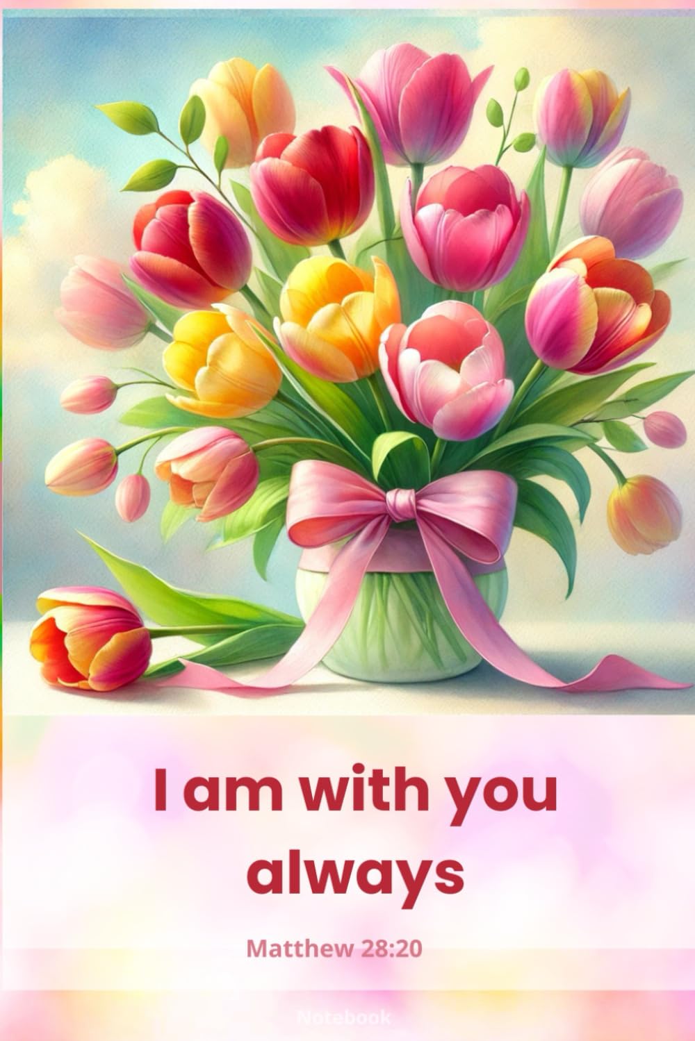 Notebook for Women and Girls with the Bible Verse on the Cover: I am with you always - Matthew 28:20