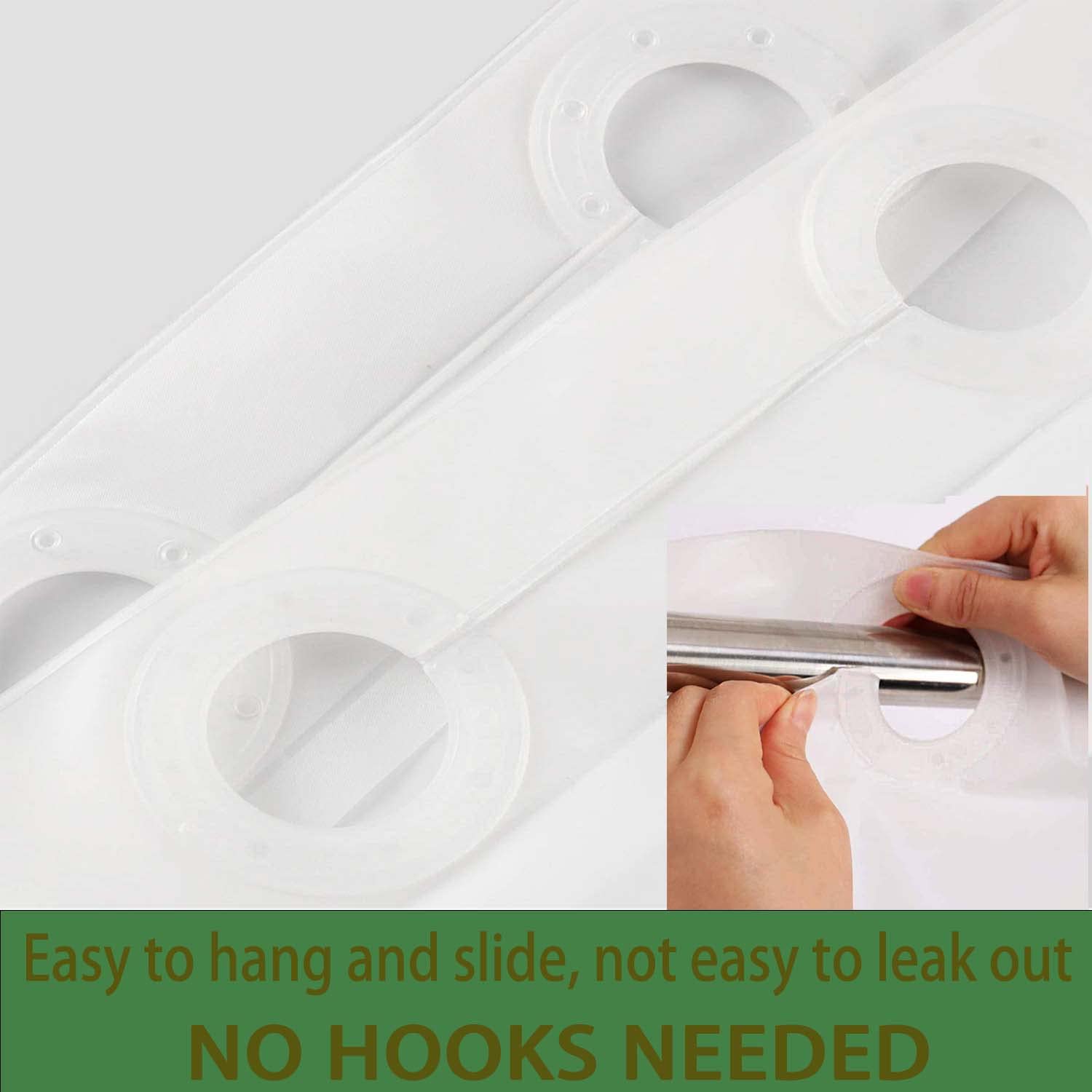 Waterproof PEVA Hookless Shower Curtain Liner No Hooks Need Shower Liner for Bathroom,Standard Size 72''x78'', Clear No Hook Needed