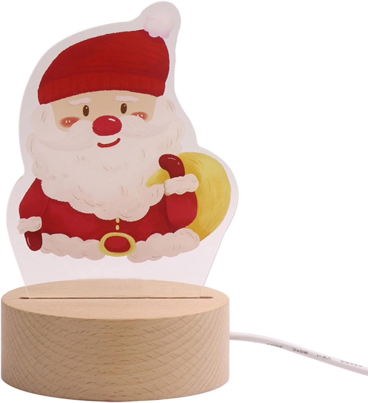 Christmas Night Light,Christmas Nightlight with Feet,Cute Christmas Decor Vintage Santa Christmas Decoration Lamp Xmas Table Decor,Plug-in Acrylic Night Lights