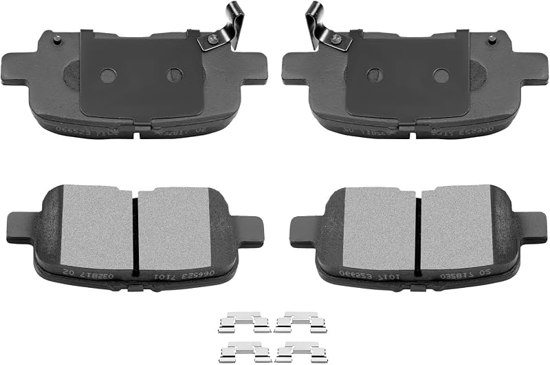 Pastilhas de freio traseiras cerâmicas AUTOMUTO D865 para Acura MDX, Honda Odyssey e Honda Pilot – 4 unidades