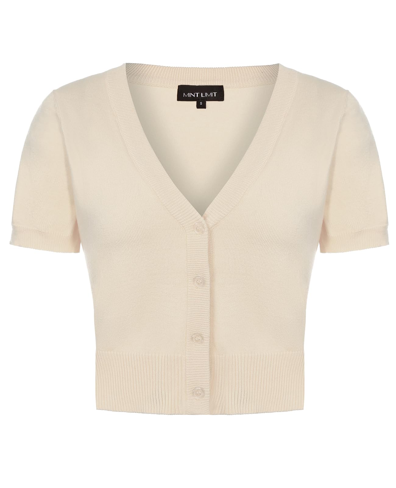 MINTLIMIT Women's Cropped Shrug Bolero 3/4 Sleeve Button Down Cardigan Sweater