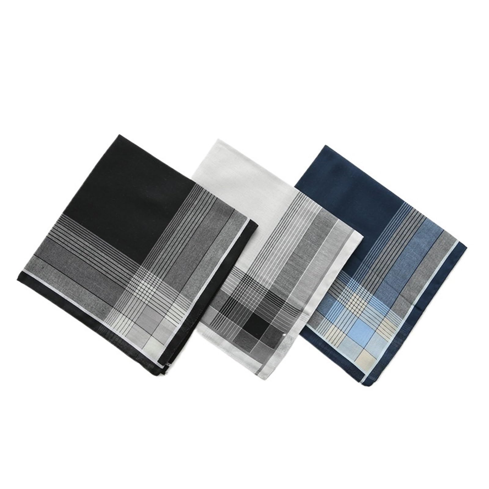 Taschentücher Herren 6/12 Stück Herren-Taschentuch, Baumwolle, quadratisch, gewebt, gemischt, kariert, dunkel-Mehrfarbig, Gentleman-Tasche (Color : 29-12pcs)