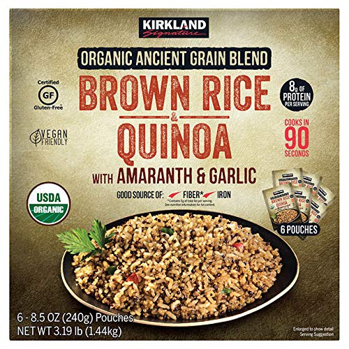 Kirkland Signature Organic Ancient Grain Blend: Brown Rice & Quinoa w/ Amaranth & Garlic Gluten Free/Vegan - 6 ct. (8.5 oz) - Thumbnail 2