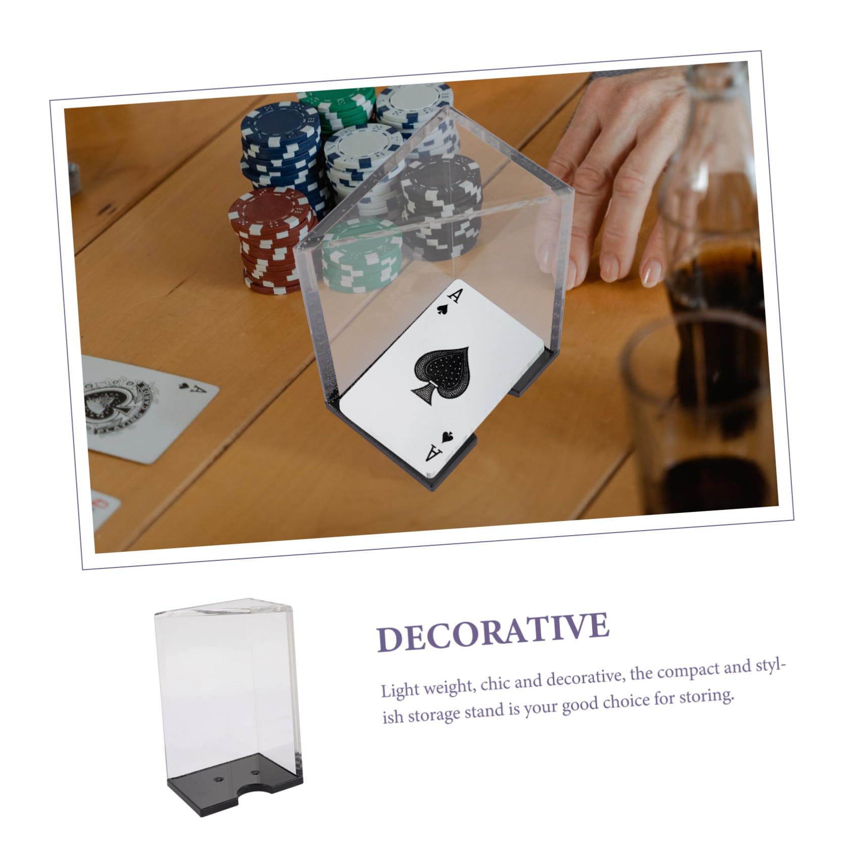 Support Boîte 8 Jeux en Acrylique Transparent pour Cartes à Jouer | Pratique et Compact, Accès Facile, Usage Domestique, Aspect Chic et Décoratif, Léger