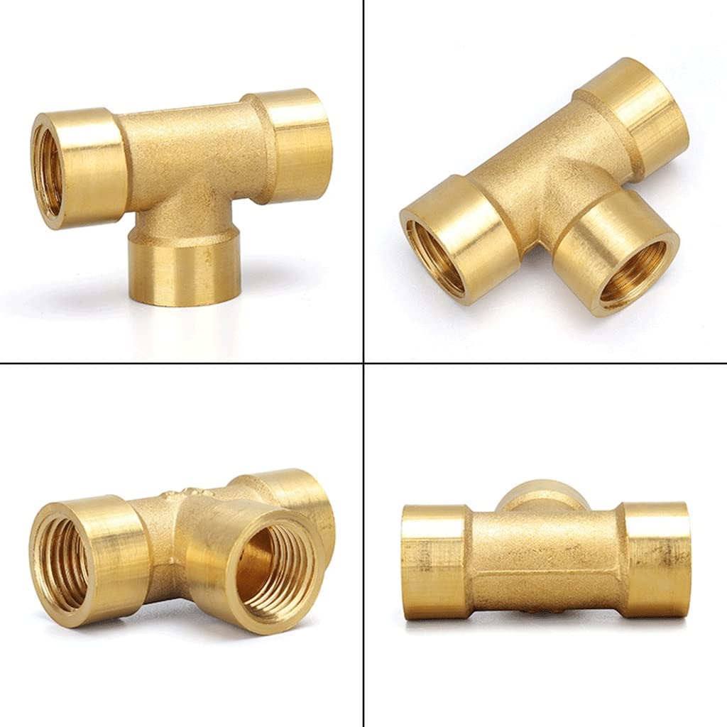 Conector de Toque de Manguera, 1 Conector Adaptador de instalación de tuberías de latón de Tres vías, Utilizado for Rosca Interna de 1/8 "1/4" 3/8 "1/2" 3/4 "1" de decoración del hogar Agua