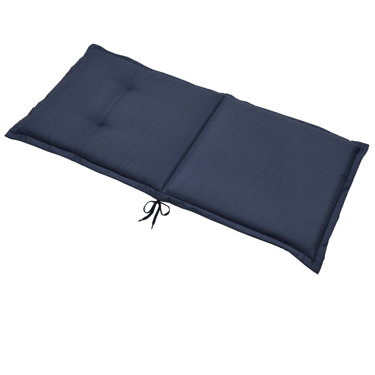 Beautissu 6er Set Niedriglehner Auflage Gartenstuhl NL mit Schaumkern | 100x50x6cm Dunkelblau Sitzkissen Niederlehner Rückenkissen niedrig Stuhlkissen Kissen Füllung polster Loft