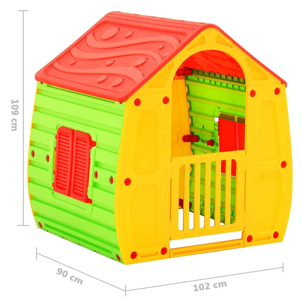 PP Spielhaus 102x90x109 cm | Leicht, UV-bestaendig, mit Briefschlitz, fuer Drinnen und Draussen