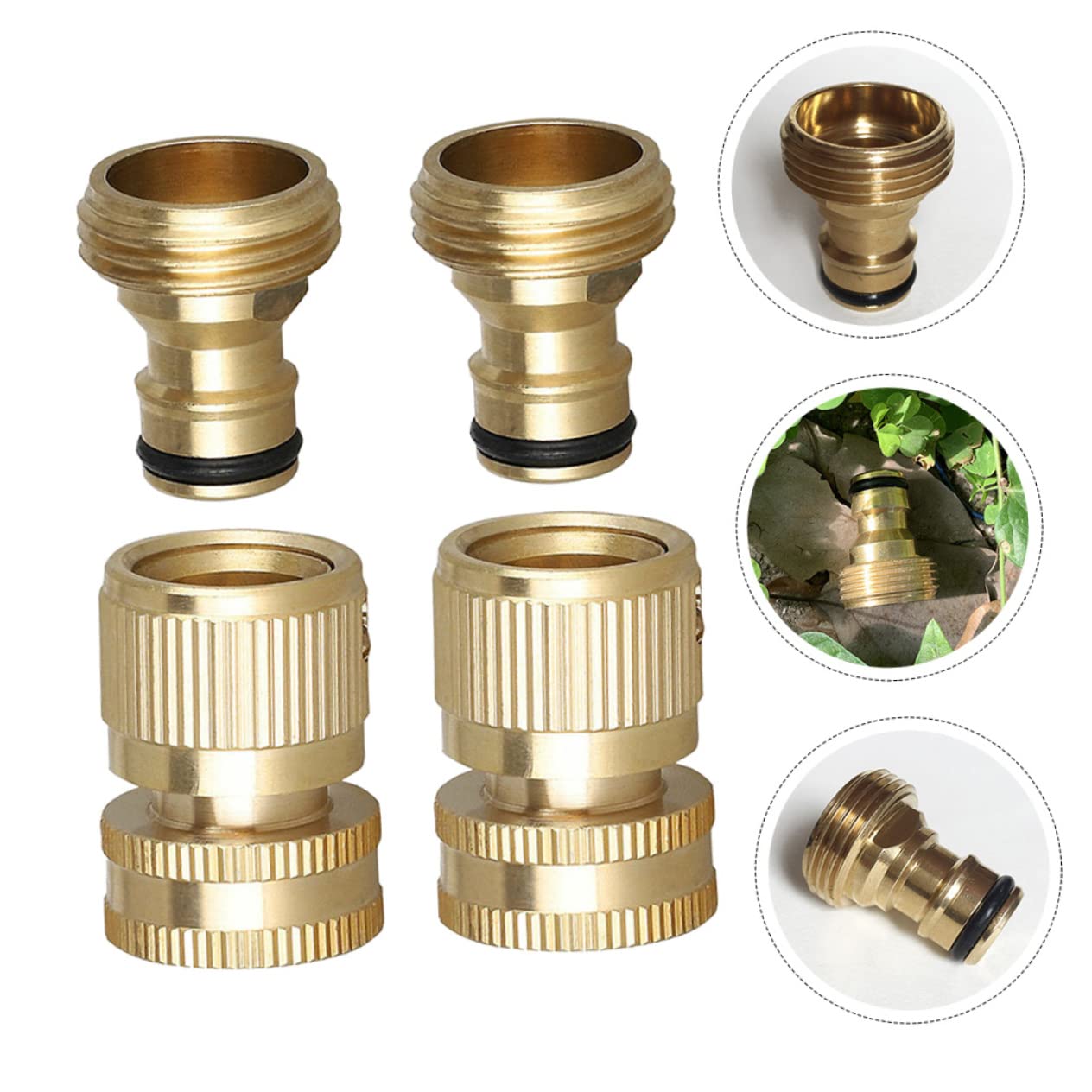 BESTonZON 20 Juegos Kit De Ajuste De Manguera Rápido Conectores De Manguera Flexibles Conectar Adecuado Exterior Acoplador Inoxidable Conectores De Manguera De Jardín Latón